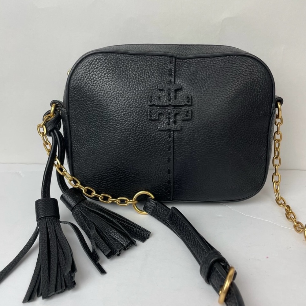 Tory Burch Black Crossbody Bag with Gold Chain